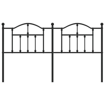 vidaXL Metalowe wezgłowie, czarne, 180 cm