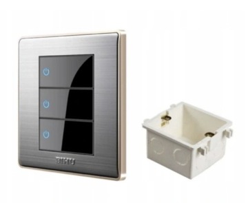 WŁĄCZNIK ŚWIATŁA POCZWÓRNY LED 110-250V METAL BIHU