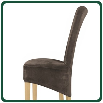 ПОКРЫТИЕ НА СТУЛ XL КАКАО КОРИЧНЕВЫЙ ЭЛАСТИЧНЫЙ ВЕЛЮР ПЛОТНЫЙ УНИВЕРСАЛЬНЫЙ