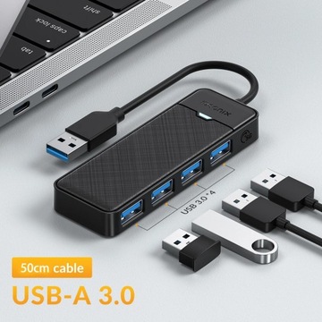 IDSONIX Hub USB 4-portowy adapter koncentratora 3.0 stacja dokująca typu C