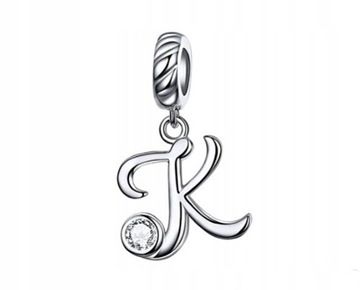 CHARMS zawieszka LITERA K Cyrkonia S925