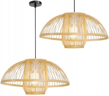 LAMPA WISZĄCA NATURALNA PLECIONA BOHO KAPELUSZ APP887