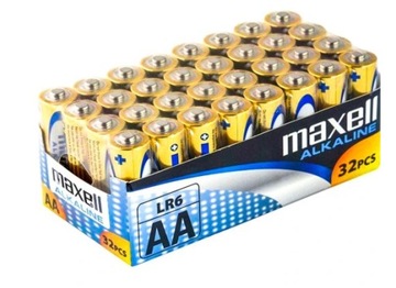 32x Bateria Alkaliczna MAXELL AA LR6 R6 1,5V Tray