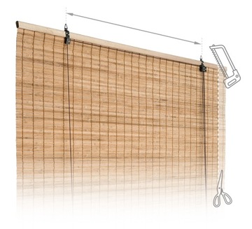 Бамбуковые жалюзи Внутреннее затворы Полудистой натуральный 150x220 см.