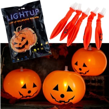 BALONY HALLOWEEN LED 5SZT DYNIE ŚWIECĄCE DEKORACJE POMARAŃCZOWE