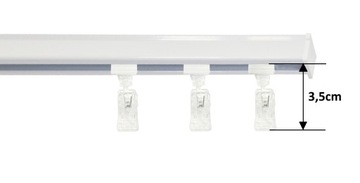 Двойной потолочный карниз, ALUMINIUM CEILING RAIL, белые лягушки, 260 см