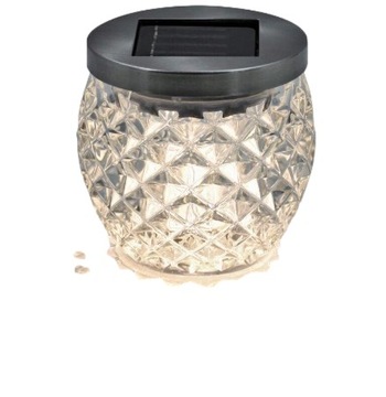 LAMPA SOLARNA KULA SZKLANA SOLIDNA LAMPKA ZNICZ ZMIERZCHOWA NA OKNO TARAS