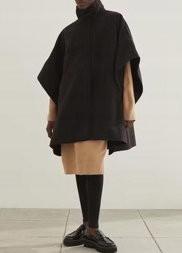 Płaszcz Tkaninowa Peleryna Poncho ze stójką H&M r.M/L