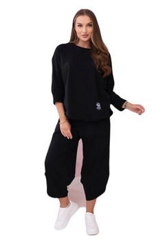 Komplet bawełniany bluza plus spodnie oversize Moda Włoska