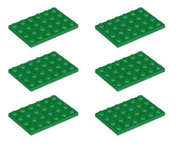 LEGO Płytka 4x6 zielony 4116671 3032 - 6 szt