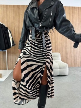 ДЛИННАЯ ЮБКА НА Резинке, миди с леопардовым принтом, с разрезами