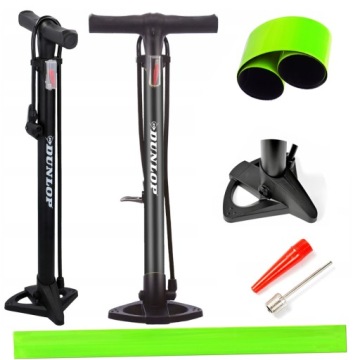 STACJONARNA POMPKA ROWEROWA DO ROWERU SAMOCHODOWA DUNLOP PODŁOGOWA+ ODBLASK