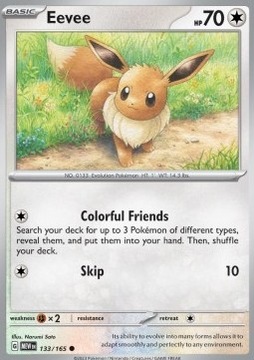 Karta Pokemon Eevee (MEW 133) 133/165