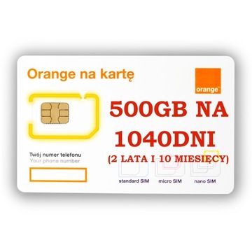 INTERNET NA KARTE ORANGE FREE 500GB 2 LATA+10 MSCY