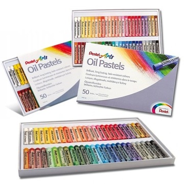 Масляная пастель Pentel PHN, микс 50 цветов