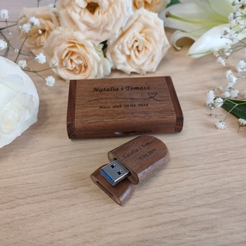 USB 2.0 USB флэш-накопитель 16 ГБ с гравировкой свадьба причастие день рождения крестины свадьба орех