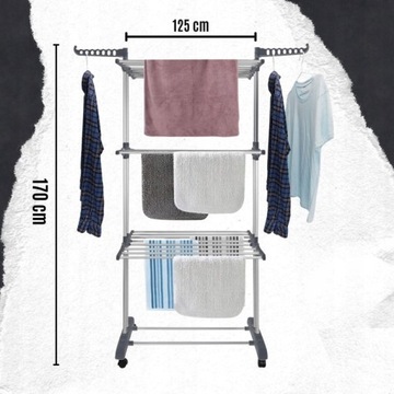 ВЕРТИКАЛЬНАЯ СКЛАДНАЯ СТОЯЧАЯ СУШИЛКА XXL ДЛЯ БЕЛЬЯ, ОДЕЖДЫ, БАЛКОНА