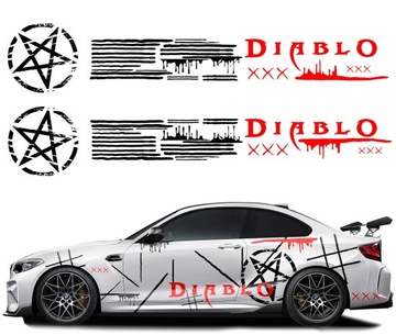 2xNAKLEJKA Grafika na Samochód MASKĘ MOTYW DIABLO ZACIEKI BLOOD Evil 44x370