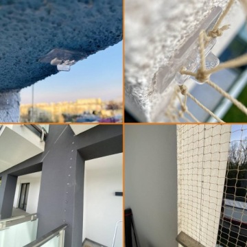Балконные сетки 2 x 3 с проволокой для кошек, усиленные без сверления