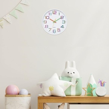 Современные, бесшумные настенные часы без тика, 30 см, кварц Decro, синий