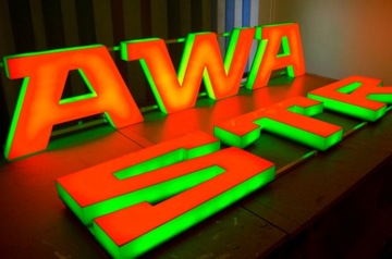 Блок объемных букв со светодиодной подсветкой, лицевая сторона, 60 см.