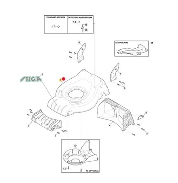Корпус косилки Stiga Combi 48 / Collector 48 (381004933/0)