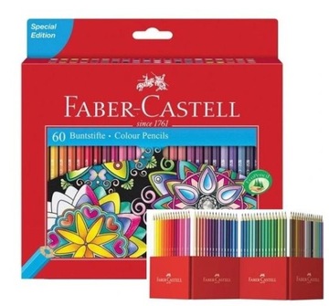 Kredki ołówkowe FABER-CASTELL 60 kolorów Zamek eco