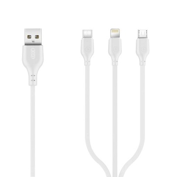 Kabel do ładowarki potrójny 3w1 USB-C Micro Lightning do iPhone