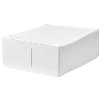 POJEMNIK NA UBRANIA / POŚCIEL 44x55x19 cm BIAŁY IKEA SKUBB