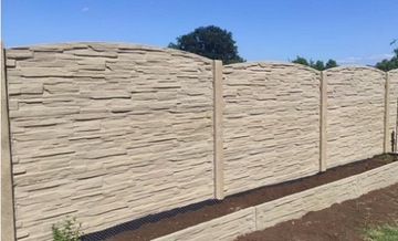 Бетонный забор, бетонный забор, плиты, пролет 1,89 м, графит