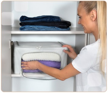 Сумка-чехол, контейнер для одежды, игрушек, постельного белья, 66л, с рамкой