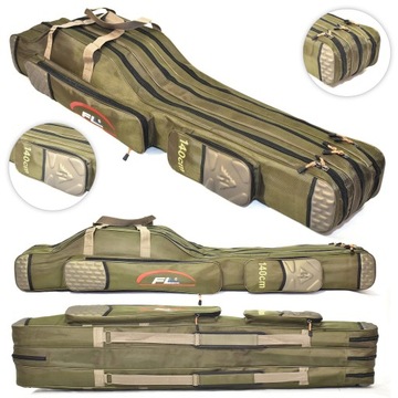 POKROWIEC WĘDKARSKI 3 KOM. USZTYWNIANY 135CM OLIVE