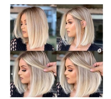 Peruki Damskie Krótkie Blond Bob Włosy Peruka