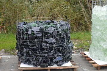 BRYŁY SZKLANE KAMIEŃ ZIELONY DARK SZKŁODO GABIONÓW 20kg 10-20cm
