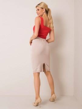 Юбка-свитшот миди POCKETS F479 красный 36 S