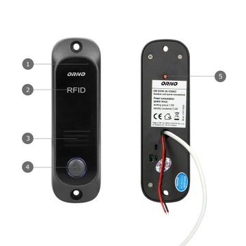 DOMOFON DO FURTKI BRAMY 2 SŁUCHAWKI CZYTNIK BRELOKÓW RFID INTERKOM CZARNY