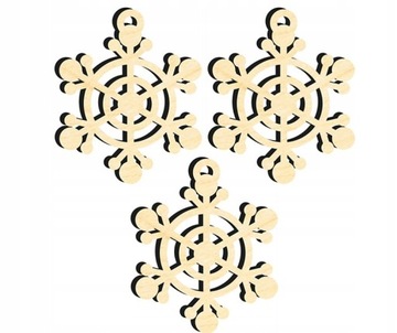 OZDOBY ŚWIĄTECZNE CHOINKOWE DREWNIANE Z45 3 szt.