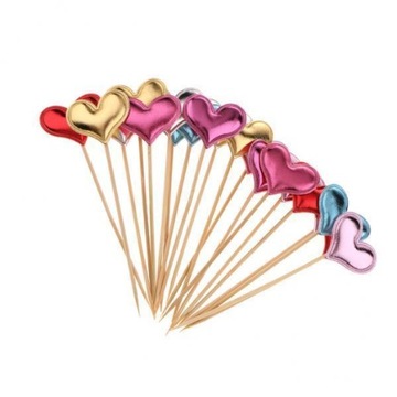 2x 20 sztuk skórzana wykałaczka Cupcake Heart