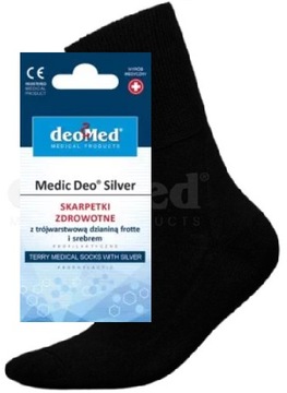 Skarpety Skarpetki Zdrowotne Lecznicze MEDIC DEO SILVER 47-49 Czarny