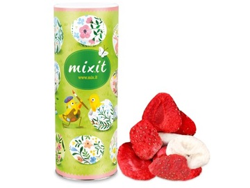 MIXIT DUŻE CHRUPIĄCE OWOCE LIOFILIZOWANE BANAN TRUSKAWKA DUŻA TUBA 160g