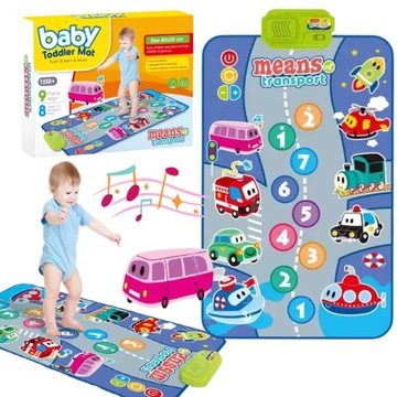 МУЗЫКАЛЬНЫЙ КОВРИК СЕНСОРНЫЕ ИНТЕРАКТИВНЫЕ ОБРАЗОВАТЕЛЬНЫЕ РАЗВЛЕЧЕНИЯ МАШИНЫ ЗВУКИ ТРАНСПОРТНЫХ СРЕДСТВ