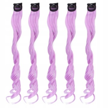5X DOCZEPIANE WŁOSY CLIP IN PASEMKA FIOLETOWY