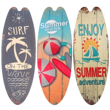 DESKA SURFINGOWA W STYLU OCEANU I PLAŻY LATEM SURFING 3SZT