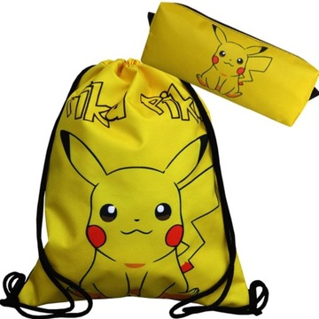 Pokemon Komplet Piórnik i worek do szkoły Pikachu