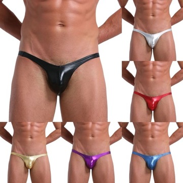Sexy Faux Leather Gay Thong Underwear Men Slip Tho