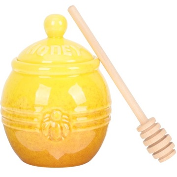 honey jar with dipper stick