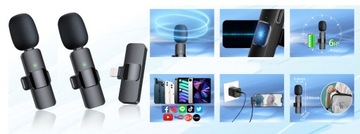2 беспроводных петличных микрофона для iPhone IOS
