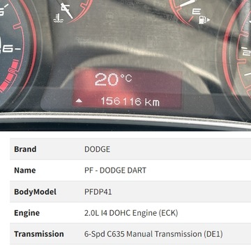 DODGE DART 2.0 SKŘÍŇ ŘAZENÍ 12-16 C635 DE1