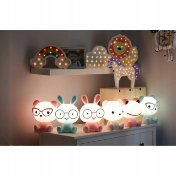 НОЧНИК МИШКА ДЛЯ ДЕТЕЙ, ЦВЕТНОЙ LED RGB, БЕЛЫЙ