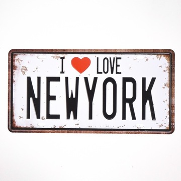 Tabliczka dekoracyjna metalowa I LOVE NEW YORK